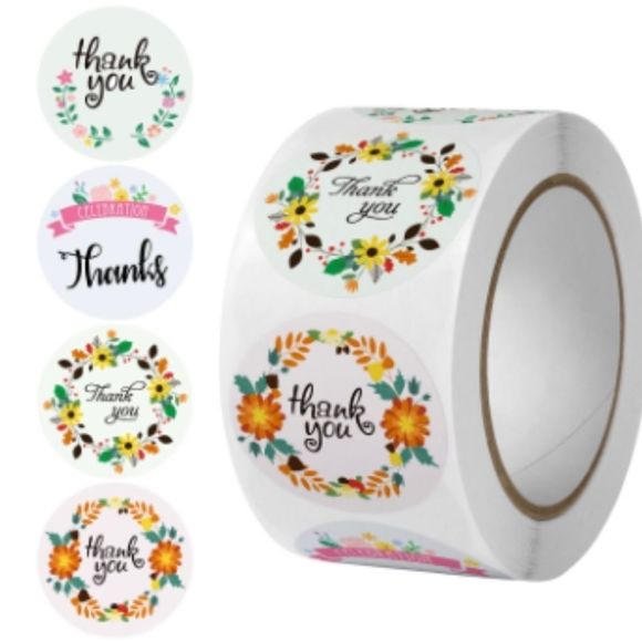 stickers small business thank you stickers thank you card 1" ROUND - Picture 3 of 3